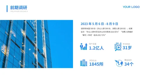 蓝色质感商务项目总结PPT模板