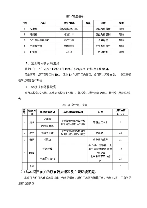 环境影响评价报告公示：广告牌制作项目环评报告