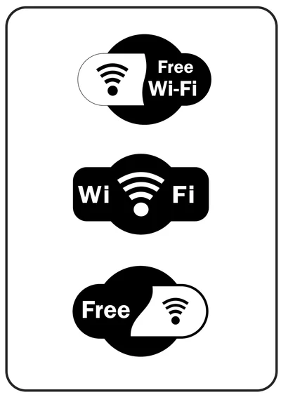 黑色创意wifi标识牌(A4打印)