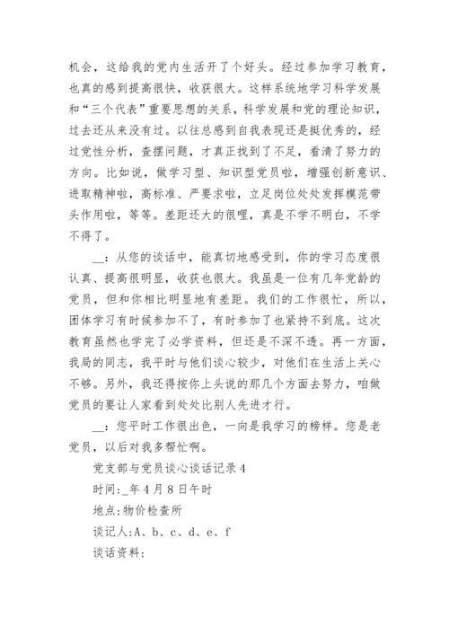 党支部与党员谈心谈话记录2022 党支部与党员谈心谈话记录内容范文.docx