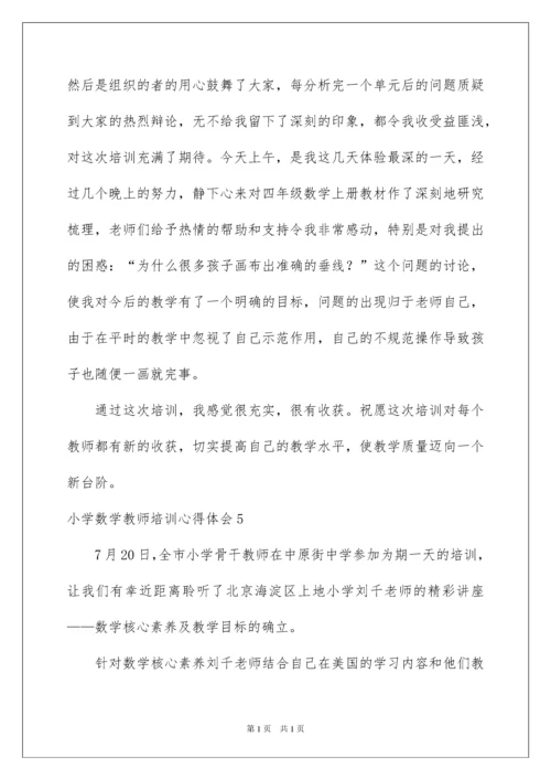 2022小学数学教师培训心得体会.docx