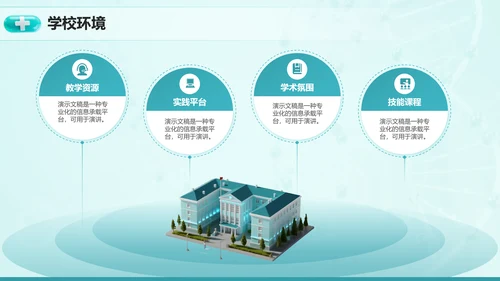 3D医疗风医学生大学生职业生涯规划PPT模板