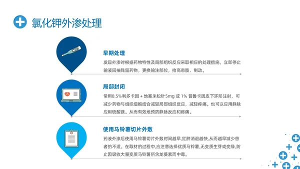 蓝色简约输液外渗液体外渗的处理方法PPT课件输液外渗的处理方法