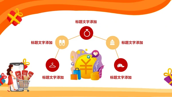 黄色扁平风电商购物双十二活动方案PPT模板