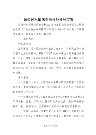 镇公民权依法保障任务分解方案.docx