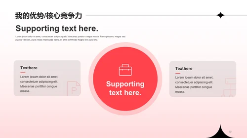 红色简约扁平竞聘述职PPT