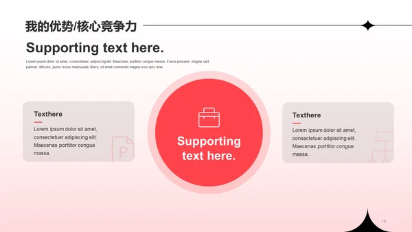 红色简约扁平竞聘述职PPT