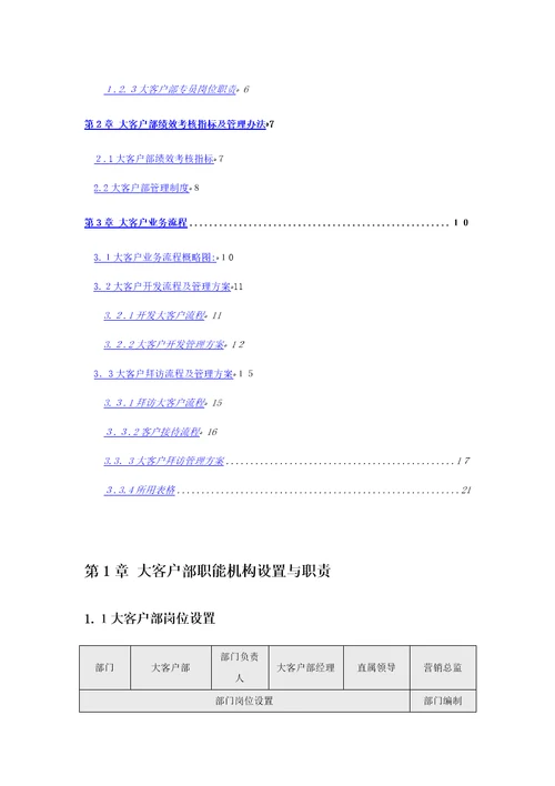 大客户接待流程和团队分级管理执行方案