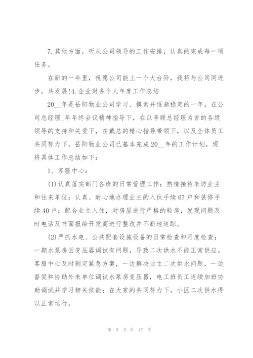 企业财务个人年度工作总结（5篇）.docx