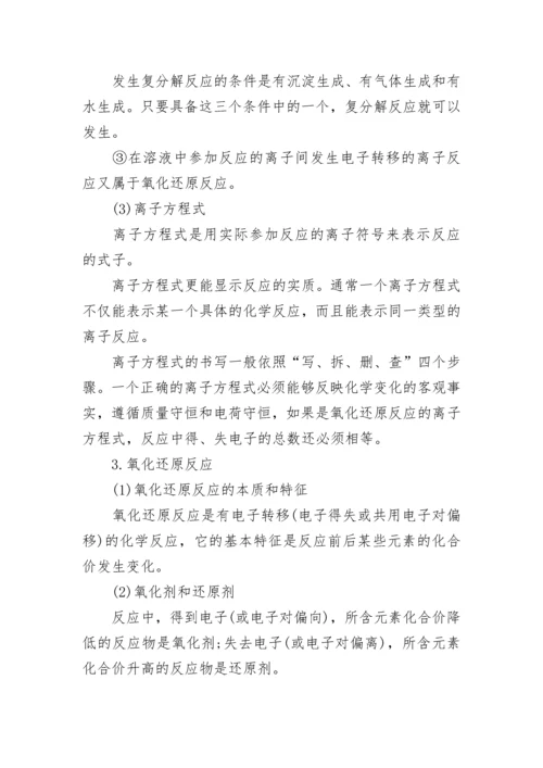 高一化学必背知识点归纳2022.docx