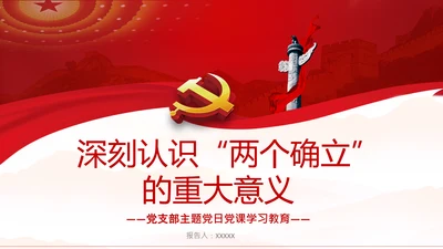两个确立的决定意义党支部党课PPT课件