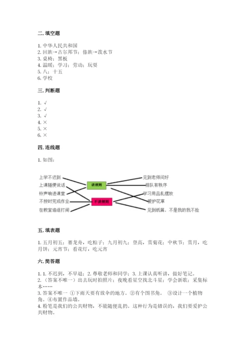 部编版二年级上册道德与法治期中测试卷精品（考试直接用）.docx