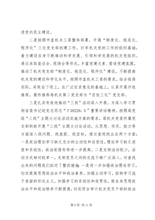 市审计局机关委员会关于党建工作完成情况汇报.docx