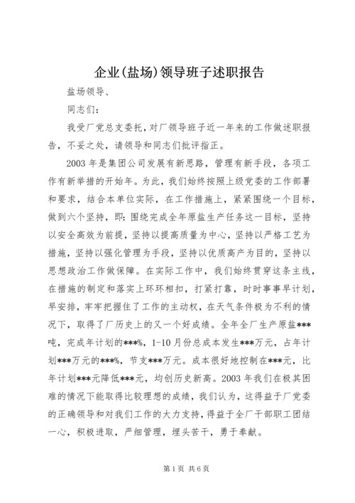 企业(盐场)领导班子述职报告.docx