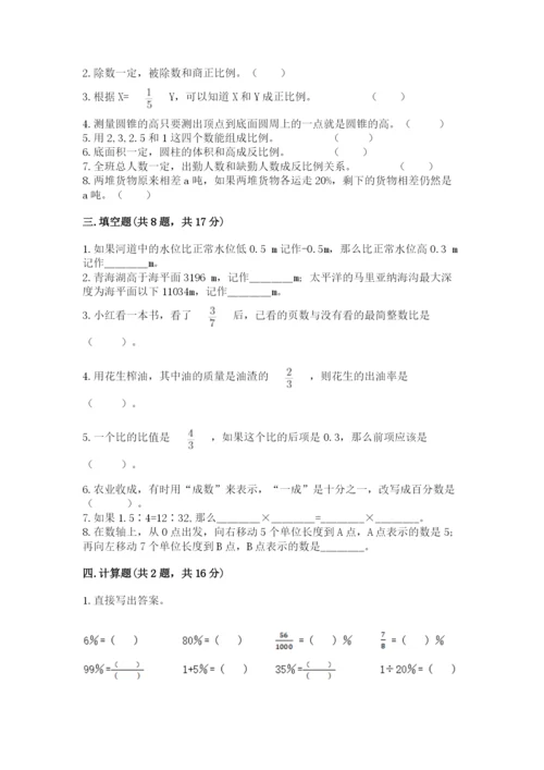 沪教版小学六年级下册数学期末综合素养测试卷附完整答案【全优】.docx