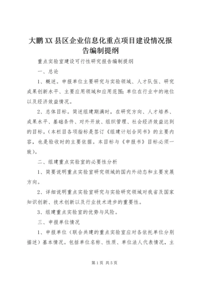 大鹏XX县区企业信息化重点项目建设情况报告编制提纲 (2).docx