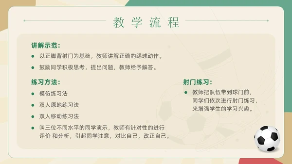 扁平插画简约风足球正脚背踢球培训学生运动讲座PPT