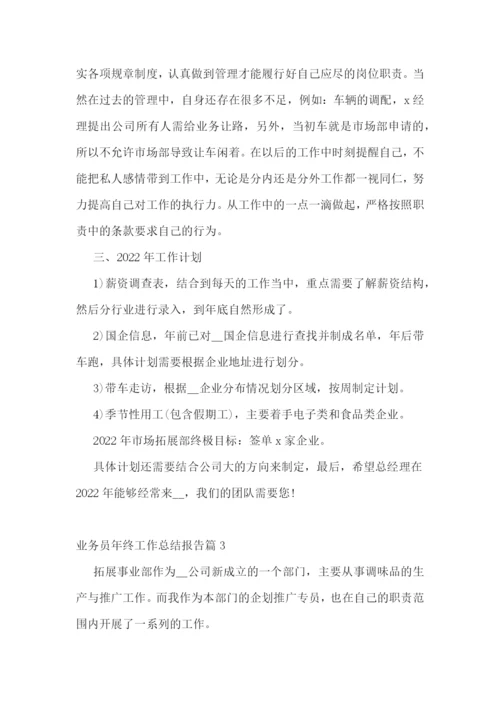 业务员年终工作总结报告10篇.docx