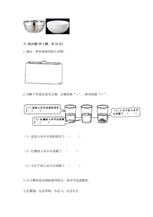 教科版一年级下册科学期末测试卷重点.docx