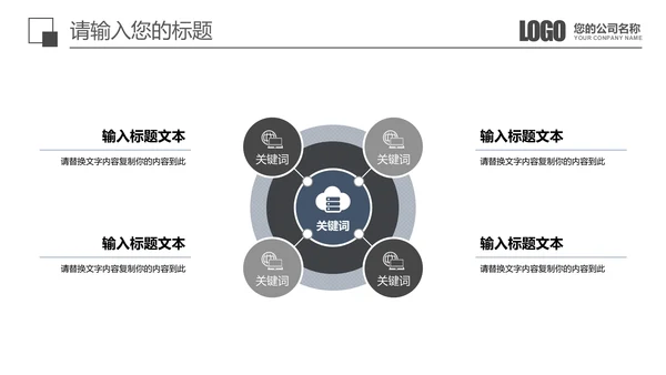 黑色商务汇报总结通用PPT模板
