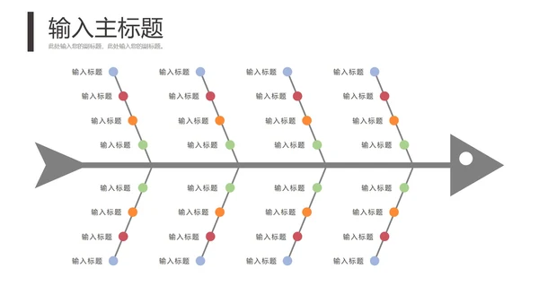 清新简约鱼骨图图表合集PPT模板