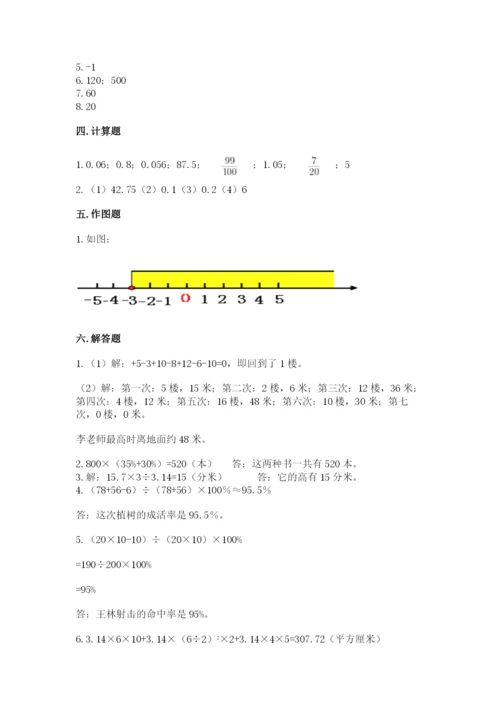 北京版小学六年级下册数学期末综合素养测试卷附完整答案（典优）.docx