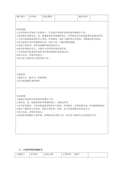 各级护理人员岗位专项说明书.docx