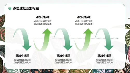 绿色植物小清新风暑假安全教育主题PPT模板