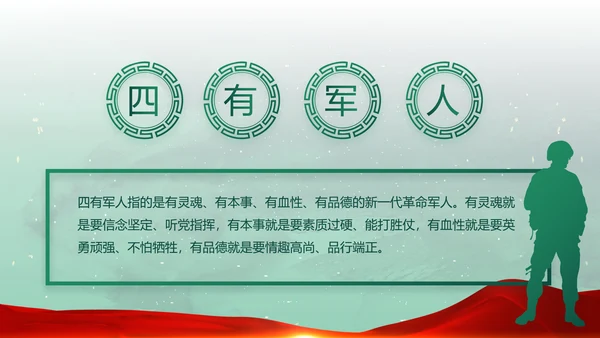 迷彩风八一国防军事部队PPT动态模板