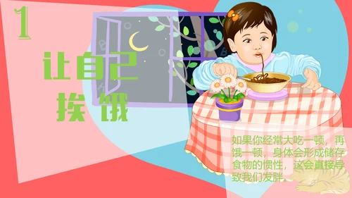 生活坏习惯肥胖减肥通用PPT模板