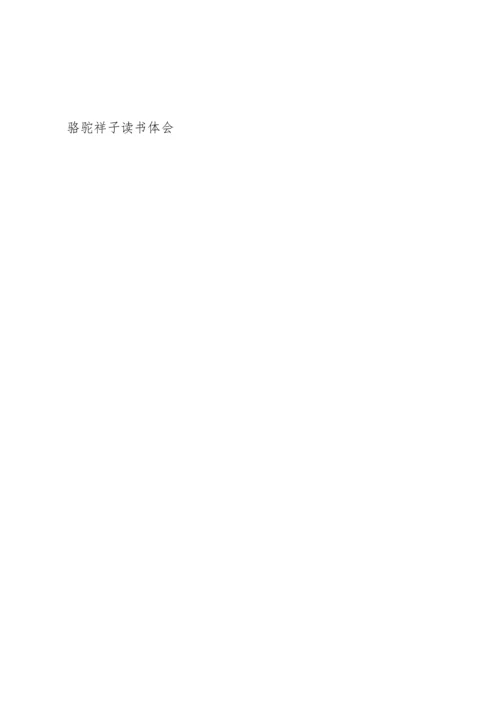 初中生骆驼祥子读书心得4篇.docx