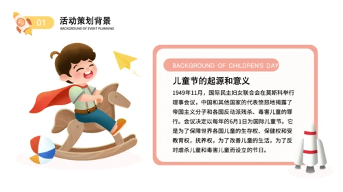 粉色卡通风儿童节活动策划PPT