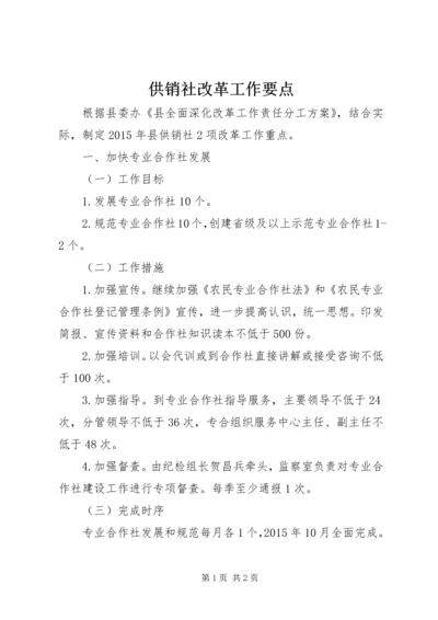 供销社改革工作要点.docx