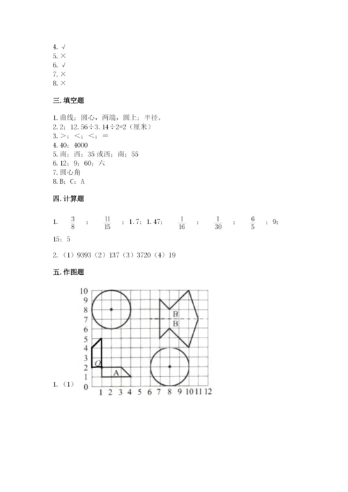 小学六年级上册数学期末测试卷（突破训练）word版.docx