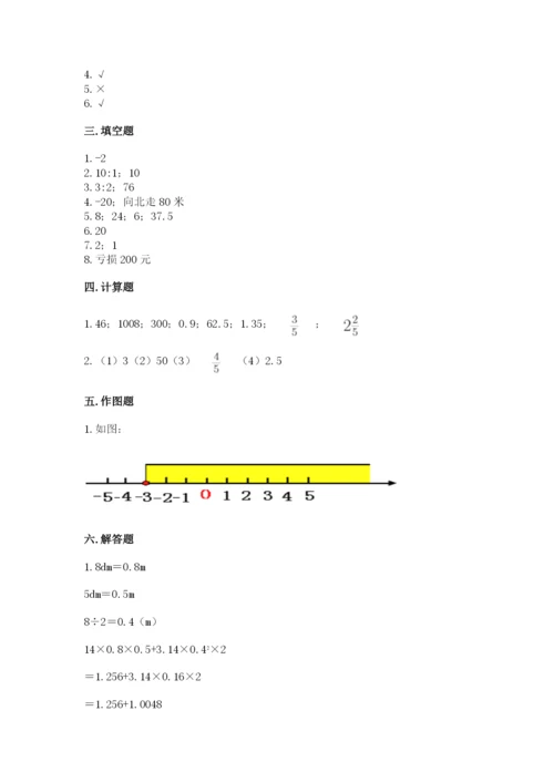 凤台县六年级下册数学期末测试卷完整.docx
