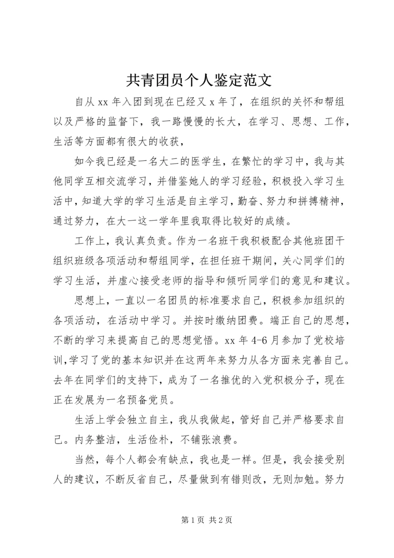 共青团员个人鉴定范文.docx