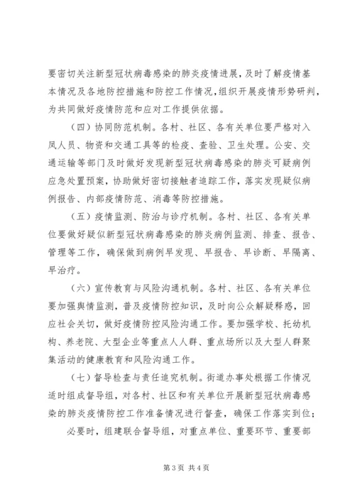 街道办事处关于新型冠状病毒感染肺炎联防联控工作方案.docx