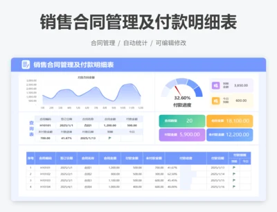 销售合同管理及付款明细表