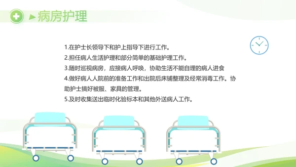 绿色简约清新护士年终总结汇报动态PPT模板