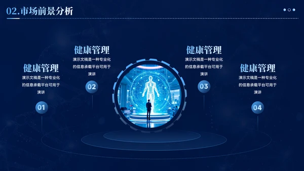 蓝色智慧医疗商业计划书ppt模板