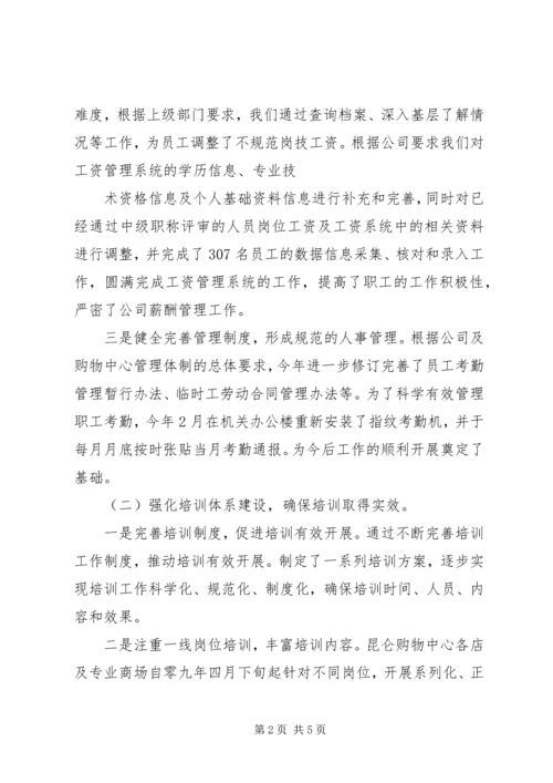 人力资源部总结汇报.docx