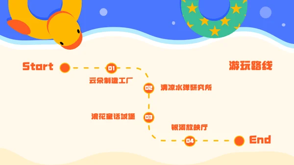 蓝色卡通趣味儿童节活动策划PPT模板