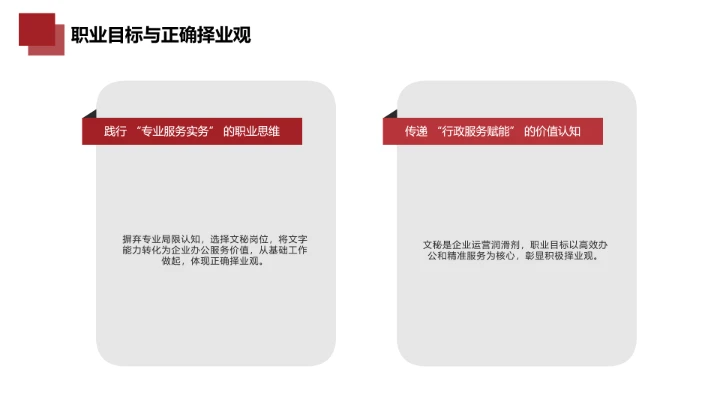 红色汉语言文学专业大学生职业生涯规划发展展示PPT模版