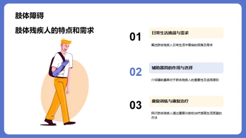 蓝色插画国际残疾人日科普介绍PPT模板