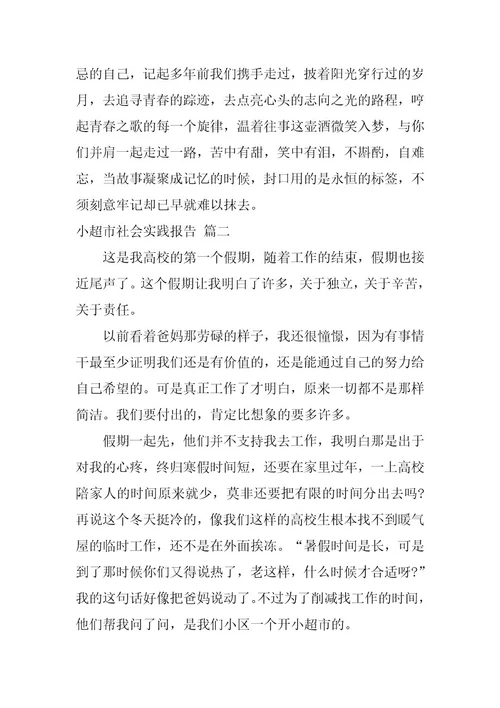 2024年小超市社会实践报告4篇精选