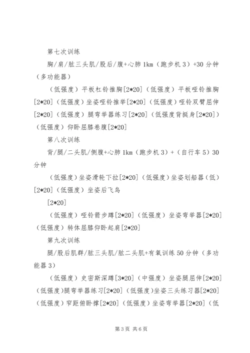 运动减肥计划表月瘦20斤.docx