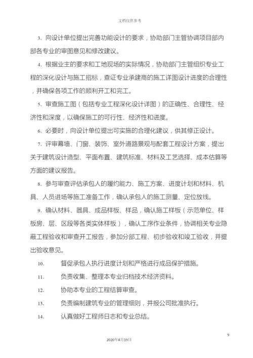 房地产公司工程部岗位职责说明书.docx