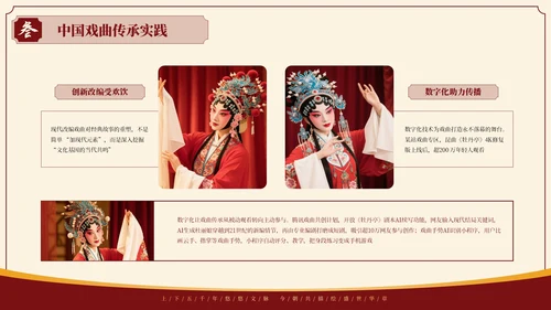 红色中国风探寻中国戏曲艺术千年风华与独特魅力PPT模板