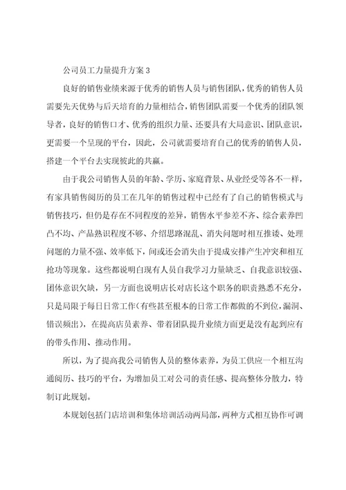 公司员工能力提升方案