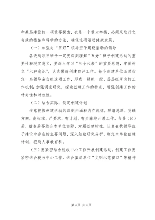 税务局创建五好领导班子活动计划 (2).docx